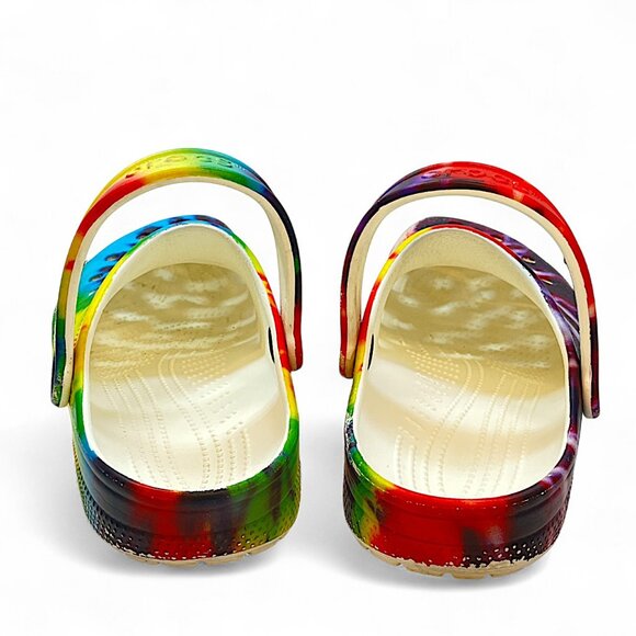 Crocs Classic Tie Dye Graphic Slip On clogs Shoes Rainbow Size 8M 10W - Picture 5 of 7